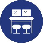 Dual workstation icon with computers